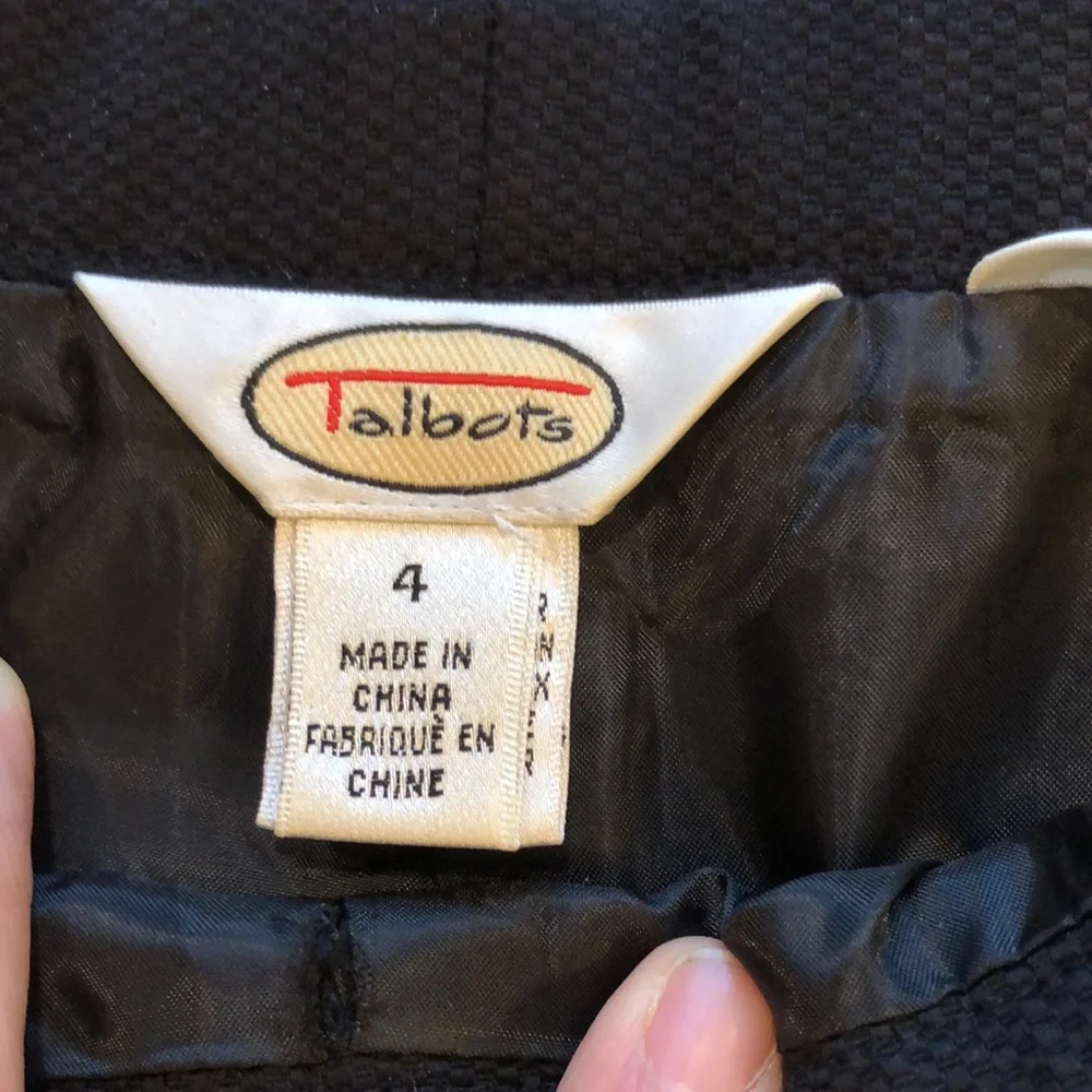 Talbots black waffle side zip pants - Picture 3 of 7